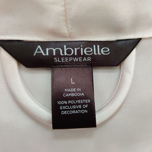 Ambrielle embroidered satin bridal robe sz L - Picture 7 of 9